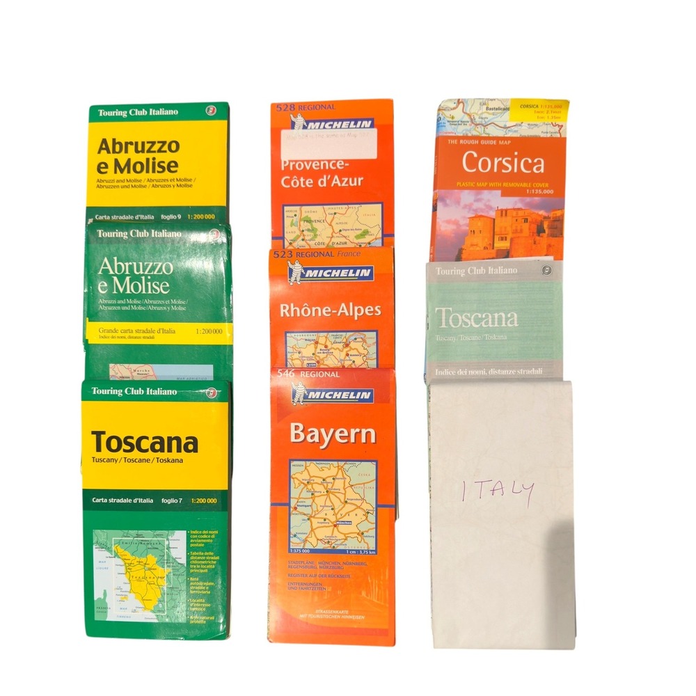 Michelin Touring Club Italiano Regional Road Maps Italy France Germany Lot